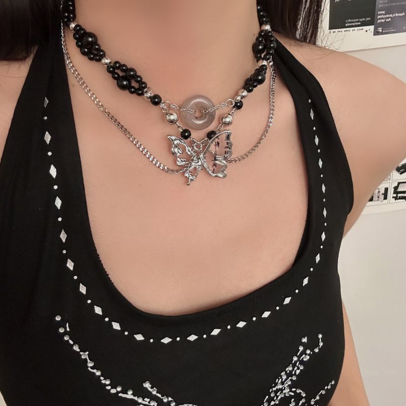 Collar De Borla De Mariposa De Aleación