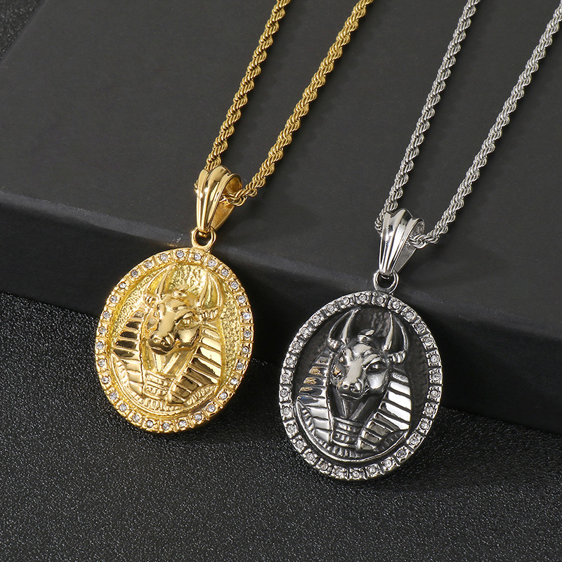 Collar De Cadena Geométrica De Acero Y Titanio Para Hombre.