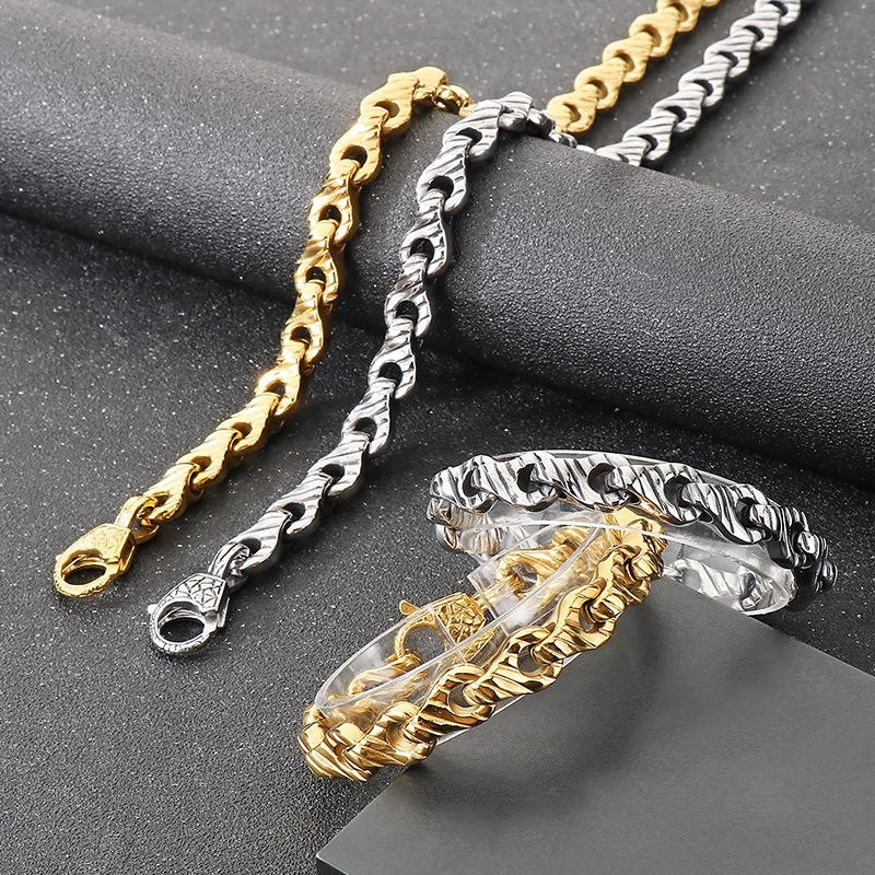 Collar De Esposas De Sarga De Acero Inoxidable Para Hombre