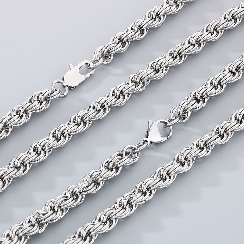 Pulsera Collar De Acero Inoxidable Con Cadena Torcida Para Hombre