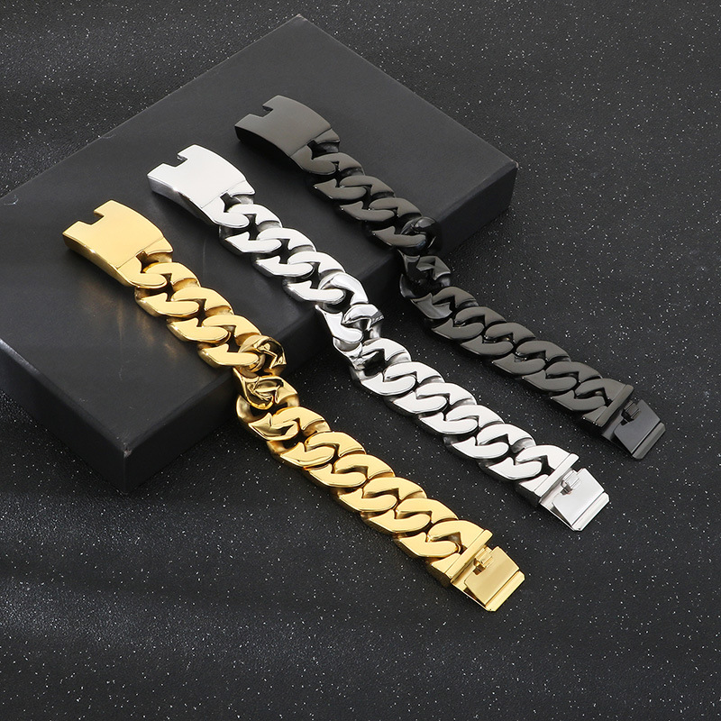 Pulsera De Titanio Pulido Con Pinchos Para Hombre