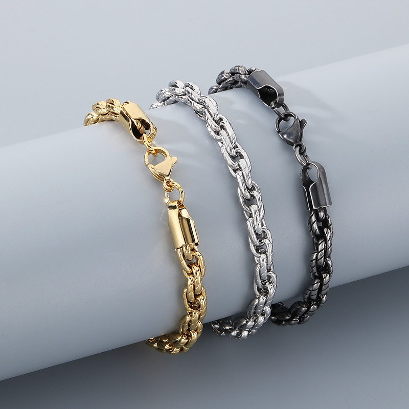 Pulsera Giratoria De Acero Y Titanio Para Hombre
