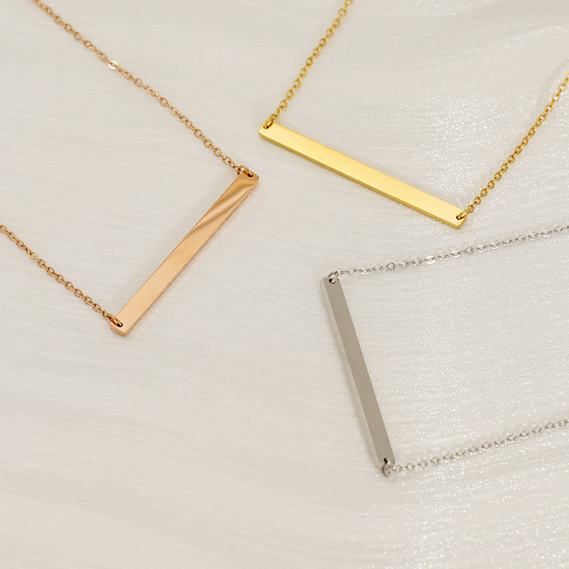 Steel Stainless Steel Bar Necklace