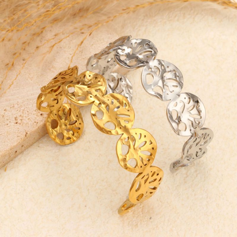 Steel Stainless Steel Hollow Round Bracelet