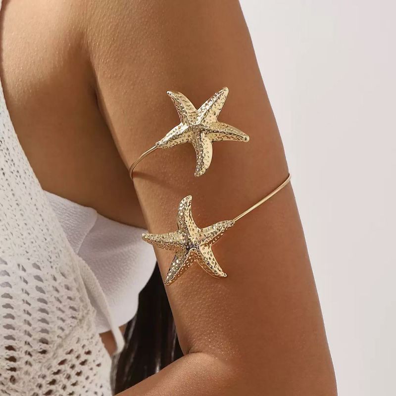 Gold Alloy Starfish Arm Bracelet