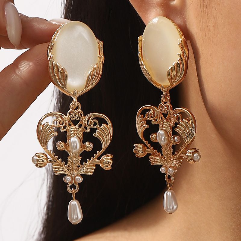 Pearl Alloy Pearl Tassel Earrings