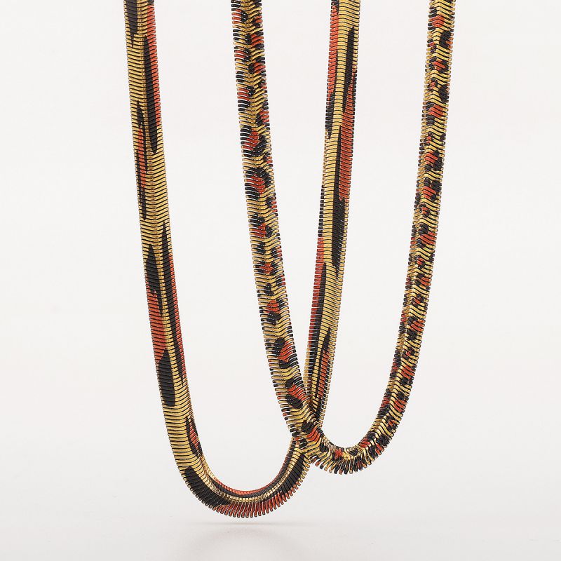 Large Pattern Stainless Steel Snake Bone Chain Necklace