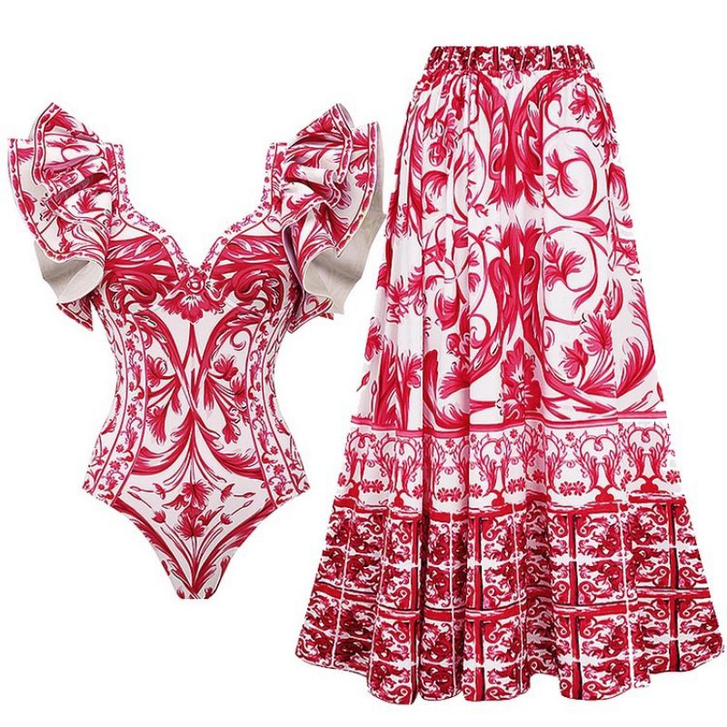 Vestido De Playa Estampado De Poliéster