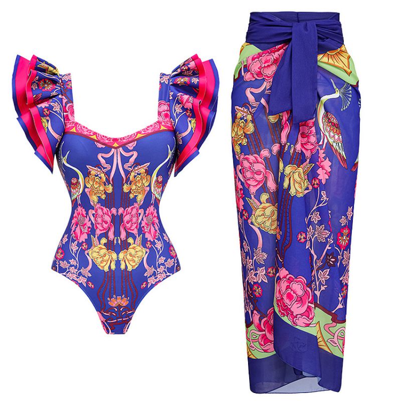 Vestido De Playa Estampado De Poliéster