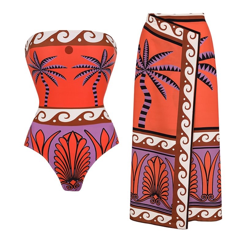 Vestido De Playa Estampado De Poliéster