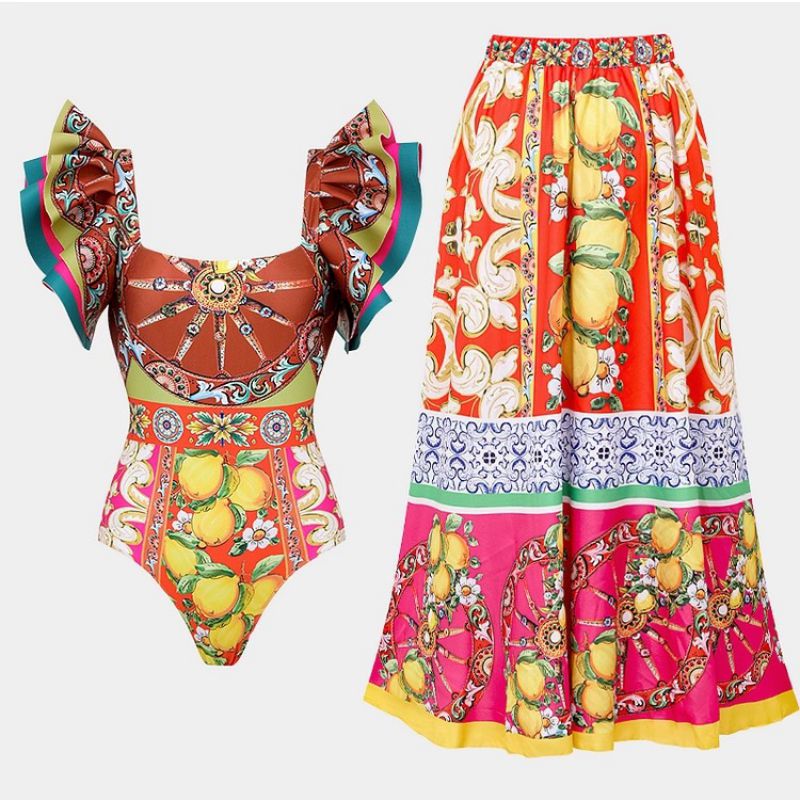 Vestido De Playa Estampado De Poliéster