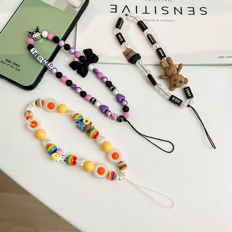 Cadena Para Teléfono Móvil Con Cuentas De Resina
