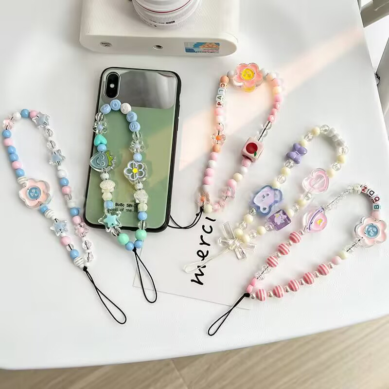 Cadena Para Teléfono Móvil Con Cuentas Acrílicas De Colores