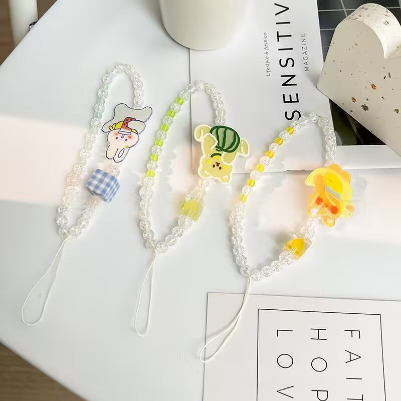 Cadena Para Teléfono Con Cuentas De Resina Y Dibujos Animados