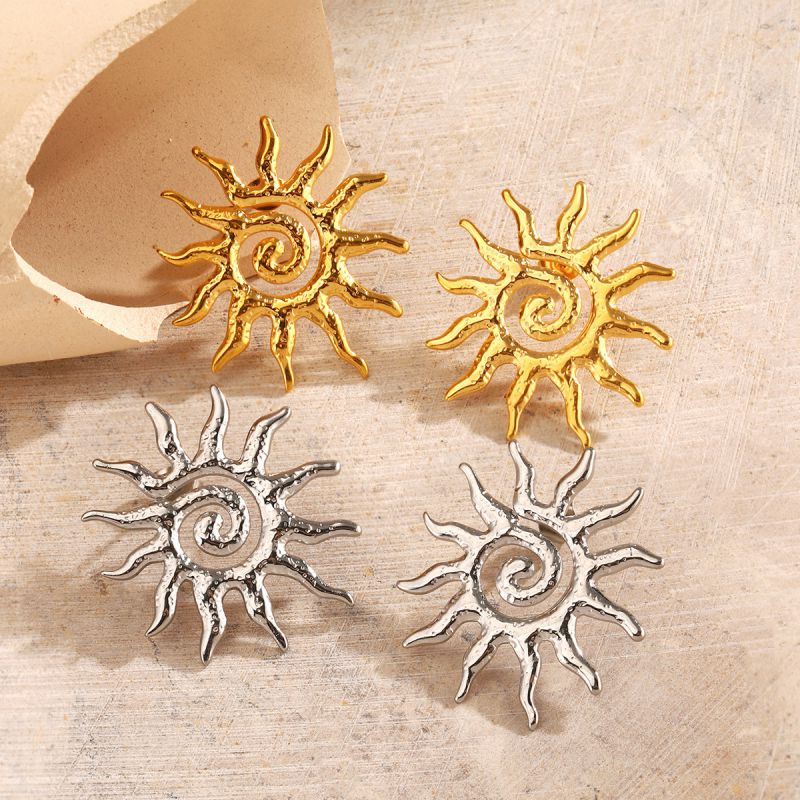 Pendientes De Sol De Acero Inoxidable