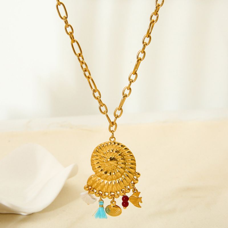 Collar De Caracola De Acero Inoxidable