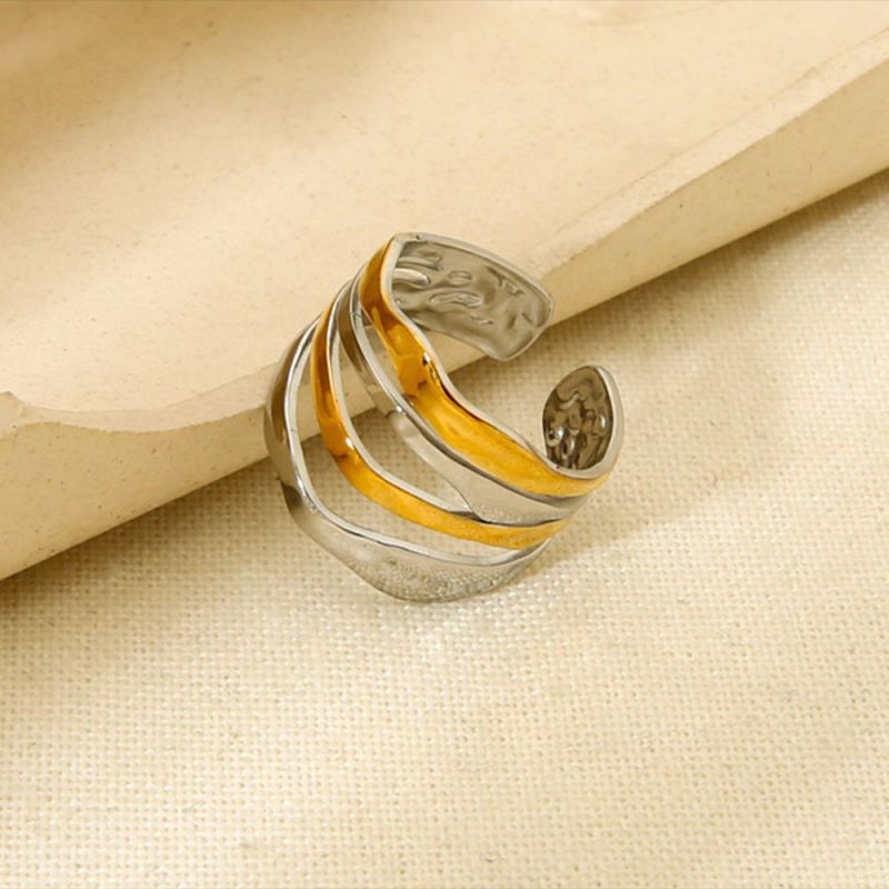 Anillo Redondo De Acero Inoxidable Con Bloques De Color