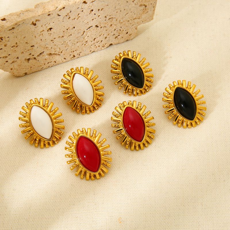 Pendientes De Ojo De Caballo De Acero Inoxidable