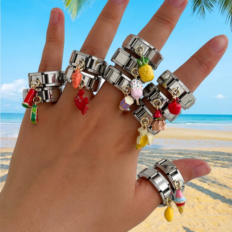 Anillo De Módulo Cuadrado Fe De Acero De Titanio