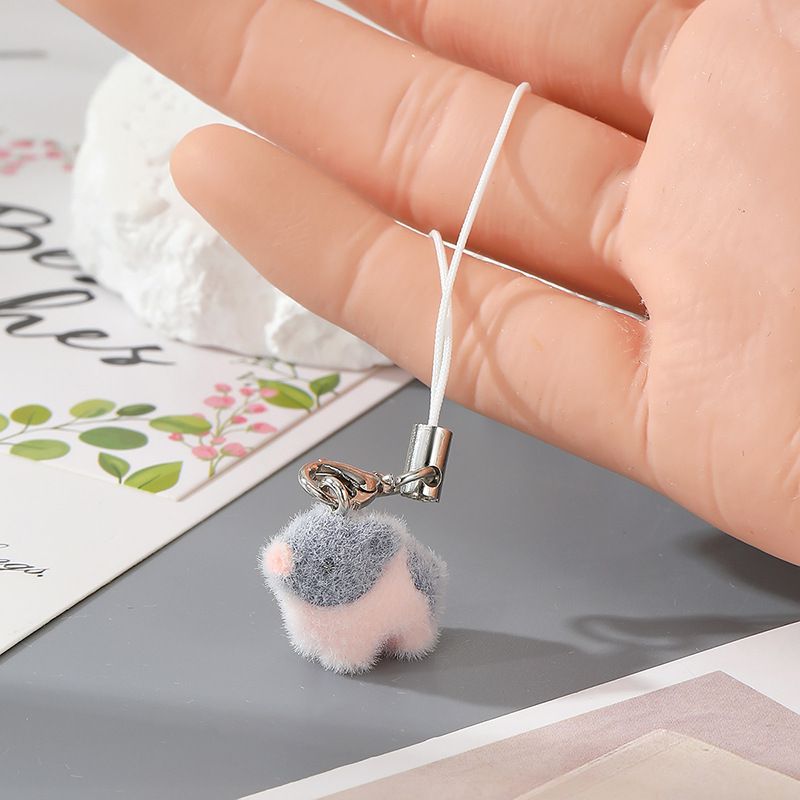 Animal 1# Flocking Resin Animal Cartoon Mobile Phone Chain Pendant ...
