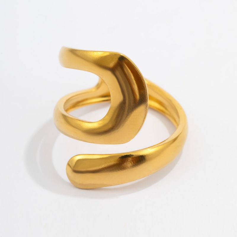 Unsolid Ring Ring 3 Stainless Steel Polished Irregular Ring :Asujewelry.com