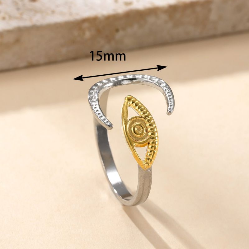 Ring #8 Stainless Steel Two-tone Eye Ring :Asujewelry.com