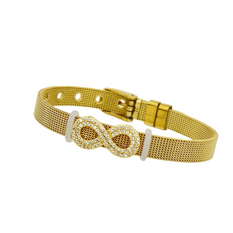 Golden Infinity 2 Stainless Steel Diamond-set Infinity Symbol Watch ...