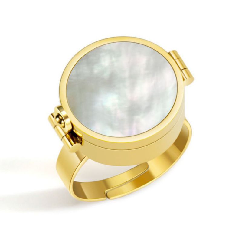 Gold And White Shell Design (lipstick Not Included) Stainless Steel ...