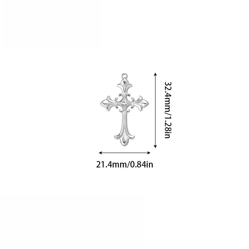 Steel Color Stainless Steel Cross 18k Vacuum Plated Findings ...