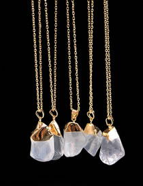 Fashion White Irregular Shape Stone Decorated Necklace(1pc)