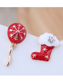 Botas De Navidad De Globo De Aire Caliente Aretes Asimétricos