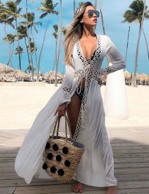 Fashion White Multi-circle Lace Cardigan Sun Protection Clothing