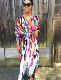 Fashion Color Rainbow Cotton Loose Large Size Pumping Sunscreen Dress