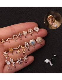 Fashion 1#gold Stainless Steel Geometric Earrings With Micro-inlaid Zircon