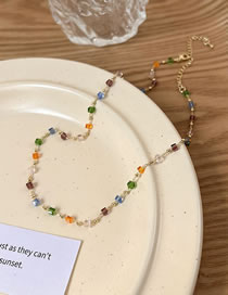 Fashion Color Colorful Crystal Beaded Necklace