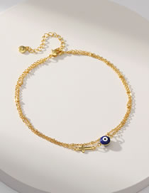Fashion Gold Alloy Drip Oil Eye Chain Anklet