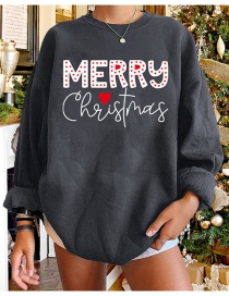 Jersey De Cuello Redondo Con Letras Navideñas
