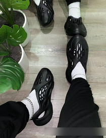Fashion Black Coconut Z Shoes Eva Hollow Platform Shoes