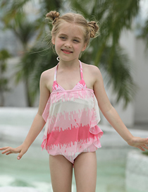 Traje De Baño Halter Con Estampado De Poliéster