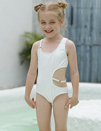 Traje De Baño De Una Pieza Para Niños Con Anillo De Poliéster