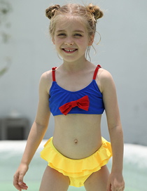 Traje De Baño Infantil De Poliéster Con Nudo De Lazo Dividido