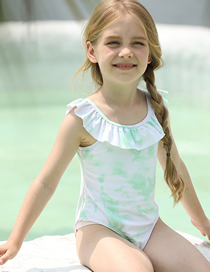 Traje De Baño Infantil De Una Pieza Con Volantes Tie Dye Flash