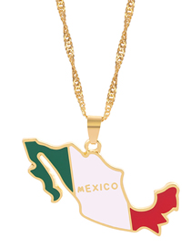 Fashion Mexico Alloy Drip Oil Flag Necklace
