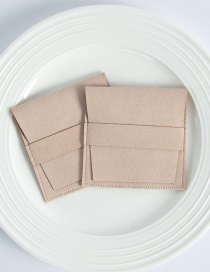 Fashion Cream Color (2 Batches) 8cm Suede Drawstring Flap And Laminated Jewelry Bag