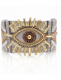Pulsera Tejida A Mano Con Cuentas De Arroz Con Cuentas De Ojo