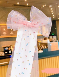 Fashion Pink Love Children's Bow Net Yarn Hairpin