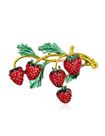 Fashion Red What's More The Dual-use Strawberry Brooch Necklace