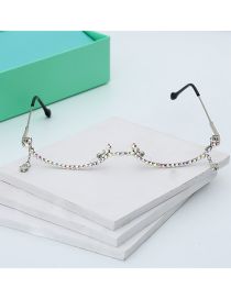 Montura De Gafas Sin Lentes Con Tachuelas De Diamantes De Metal