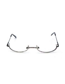 Marco De Gafas De Medio Borde De Diamante De Metal