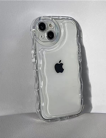 Fashion Ripple Air Cushion Transparent Apple 14plus Tpu Corrugated Iphone Case